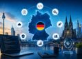 Business team reviewing custom software development options in Germany